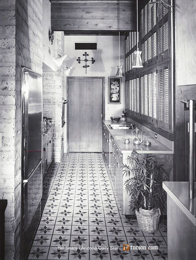 1963 Tucson home photos: A saguaro grows in their patio